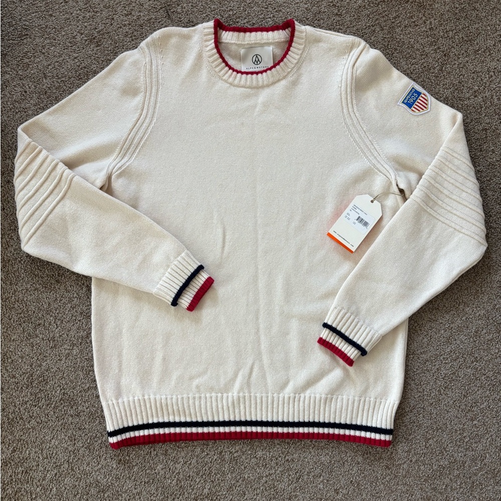 Alps & Meters Ski Race Knits 1905 Crewneck Sweater Ivory